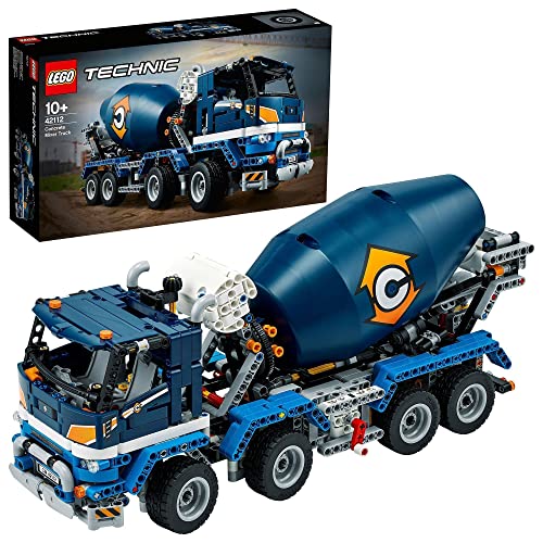 LEGO 42112 Technic Camión Hormigonera con Cuba Mezcladora Giratoria, Juguete de Construcción para Niños +10 años