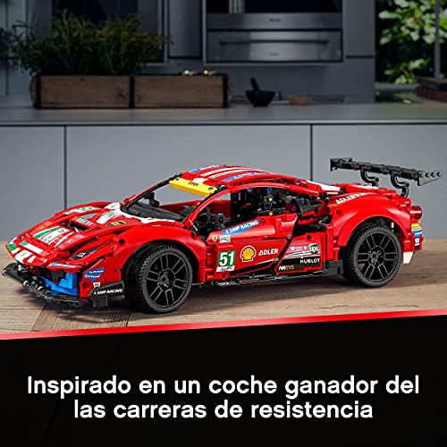 LEGO 42125 Technic Ferrari 488 GTE “AF Corse #51" Modelo de Coche de Carreras Exclusivo, Set de Construcción para Adultos