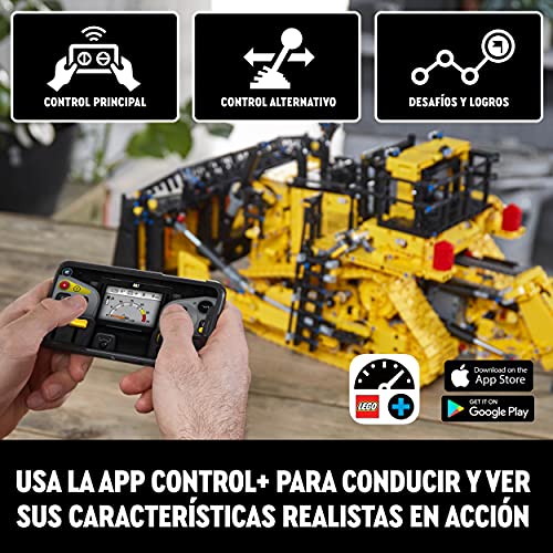 LEGO 42131 Technic Buldócer Cat D11 Controlado por App, Set de Construcción para Adultos, Vehículo a Motor para Construir con Control Remoto