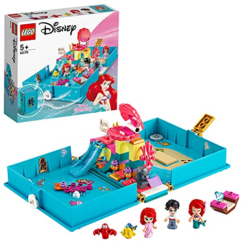 LEGO 43176 Disney Princess Cuentos e Historias: Ariel, Juego de Viaje, Juguete de la Sirenita, Regalo para Niñas y Niños +5 Años