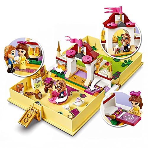 LEGO 43177 Disney Princess Cuentos e Historias: Bella, Juego de Viaje, Juguete de La Bella y La Bestia con Mini Muñeca de Princesa