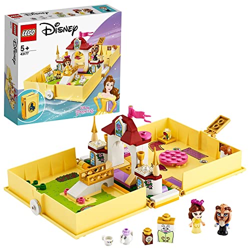 LEGO 43177 Disney Princess Cuentos e Historias: Bella, Juego de Viaje, Juguete de La Bella y La Bestia con Mini Muñeca de Princesa