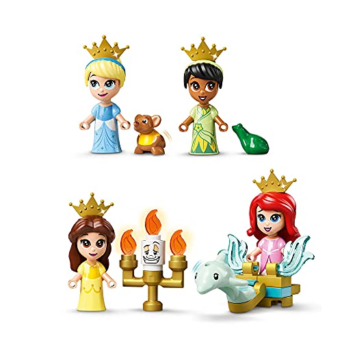 LEGO 43193 Disney Cuentos e Historias: Ariel, Bella, Cenicienta y Tiana, Castillo de Juguete con 4 Micro Muñecas