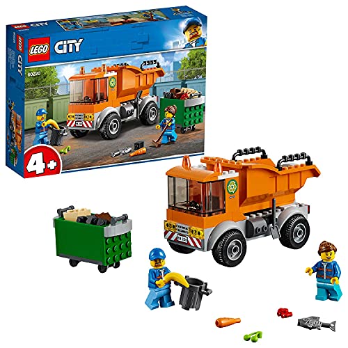 LEGO 60220 City Camión de la Basura de Juguete, Juegos de Coches y Regalos para Niños y Niñas +4 Años con 2 Mini Figuras