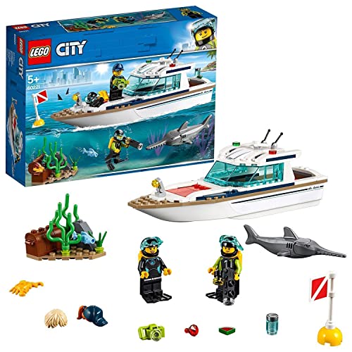 LEGO 60221 City Yate de Buceo, Juguete de Construcción para Niños y Niñas a Partir de 5 años con 2 Mini Figuras de Buceadores