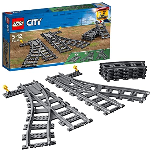 LEGO 60238 City Cambios de Agujas, Set de Construcción para Niños +5 años de Vías de Tren