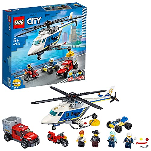 LEGO 60243 City Policía: Persecución en Helicóptero Set de Construcción con Vehículos para Niños +5 años