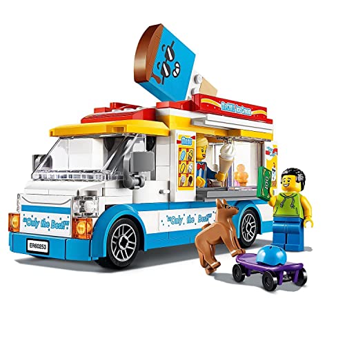 LEGO 60253 City Camión de los Helados de Juguete con Mini Figura de Perro, Regalo para Niños y Niñas +5 Años