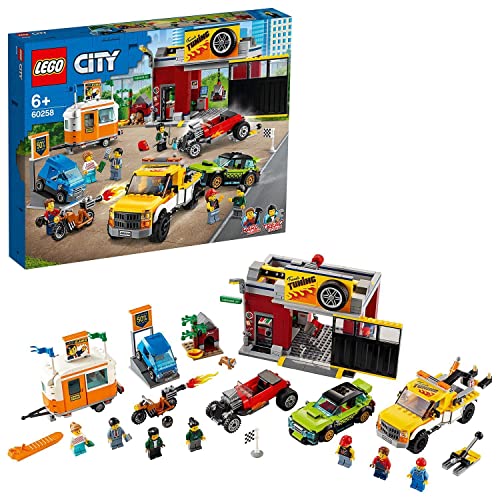 LEGO 60258 City Taller de Tuneo Juguete de Construcción para Niños y Niñas +6 años con 7 Mini Figuras