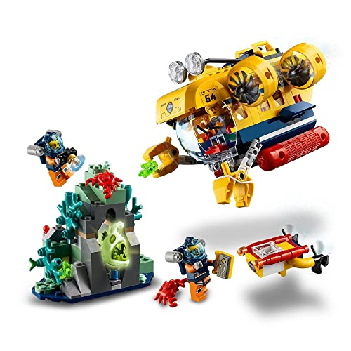 LEGO 60264 City Océano: Submarino de Exploración, Set de Construcción para Niños +5 años con Dron Subacuático y Mini Figuras