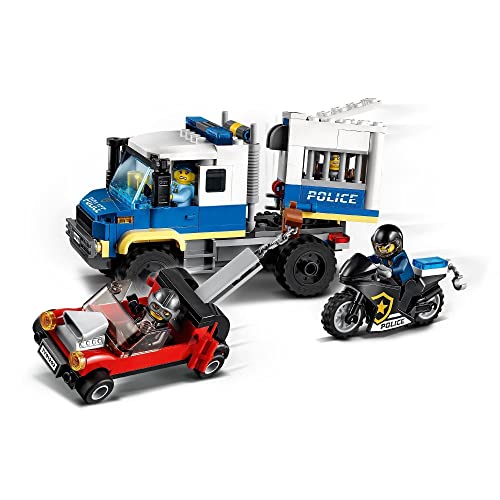 LEGO 60276 City Transporte de Prisioneros de Policía, Set de Expansión de Comisaría con Vehículos: Coche, Camión y Moto de Juguete