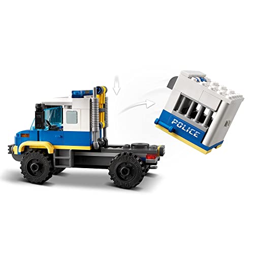 LEGO 60276 City Transporte de Prisioneros de Policía, Set de Expansión de Comisaría con Vehículos: Coche, Camión y Moto de Juguete