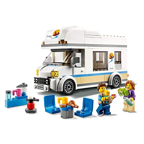 LEGO 60283 City Grandes Vehículos Autocaravana de Vacaciones, Set de Juego para Niños y Niñas +5 Años, con Minifiguras