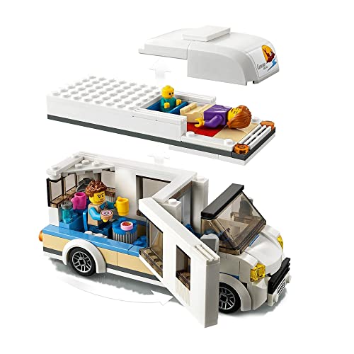 LEGO 60283 City Grandes Vehículos Autocaravana de Vacaciones, Set de Juego para Niños y Niñas +5 Años, con Minifiguras