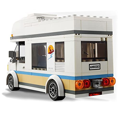 LEGO 60283 City Grandes Vehículos Autocaravana de Vacaciones, Set de Juego para Niños y Niñas +5 Años, con Minifiguras