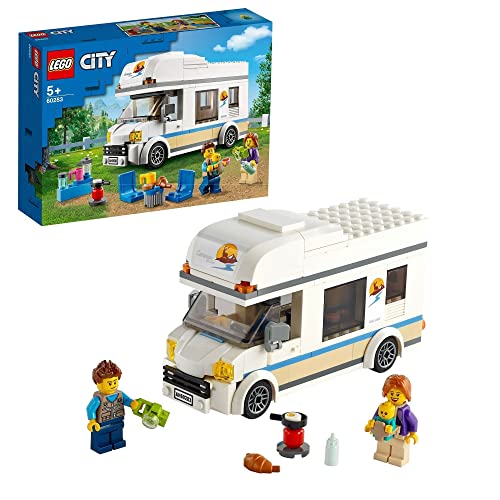 LEGO 60283 City Grandes Vehículos Autocaravana de Vacaciones, Set de Juego para Niños y Niñas +5 Años, con Minifiguras