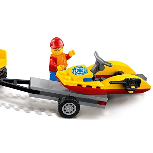 LEGO 60286 City Great Vehicles Quad de Rescate Costero con Tiburón de Juguete para Niños y Niñas +5 Años y Mini Figura de Socorrista