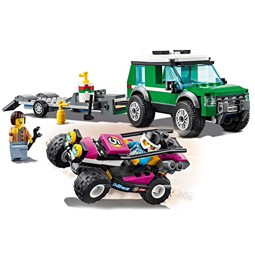 LEGO 60288 City Furgoneta de Transporte del Buggy de Carreras, Coche Todoterreno de Juguete para Niños +5 Años, con 2 Figuras de Conductores