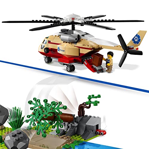 LEGO 60302 City Wildlife Rescate de la Fauna Salvaje: Operación, Set Veterinario de Juguete para Niños +6 Años con Helicóptero