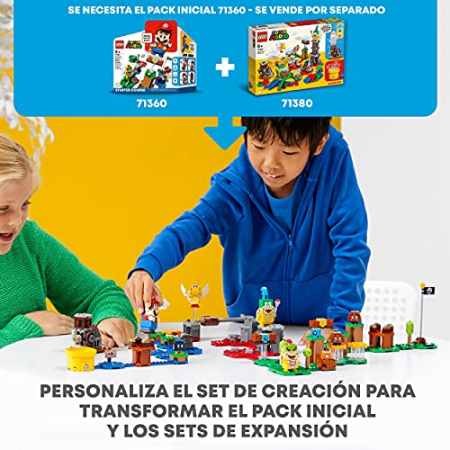 LEGO 71380 Super Mario Set de Creación: Tu Propia Aventura, Juguete de Construcción para Niños +6 años con 4 Mini Figuras