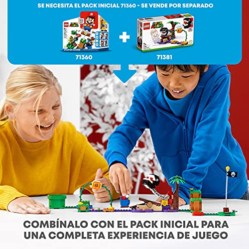 LEGO 71381 Super Mario Set de Expansión: Batalla en la Jungla contra el Chomp Cadenas, Kit de Construcción con Figura de Bramball