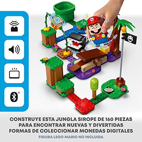 LEGO 71381 Super Mario Set de Expansión: Batalla en la Jungla contra el Chomp Cadenas, Kit de Construcción con Figura de Bramball