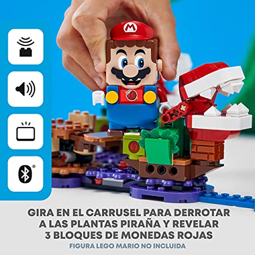 LEGO 71382 Super Mario Set de Expansión: Desafío Desconcertante de Las Plantas Piraña, Set de Construcción con Figura de Pinchón