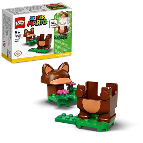 LEGO 71385 Super Mario Pack Potenciador: Mario Tanuki, Set de Expansión con Traje Interactivo