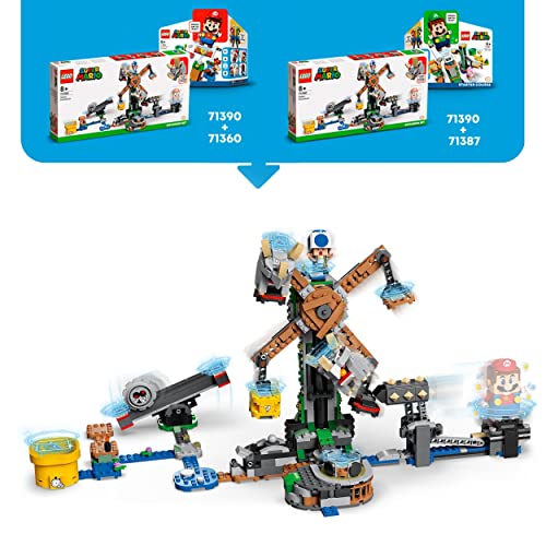 LEGO 71390 Super Mario Set de Expansión: Derribo de Los Reznors, Juguete de Construcción Coleccionable para Niños