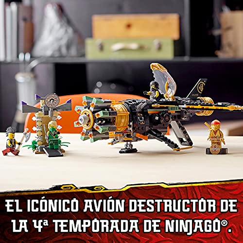 LEGO 71736 Ninjago Legacy Destructor de Roca, Avión de Juguete con Prisión y Mini Figura Dorada Coleccionable de Ninja Kai