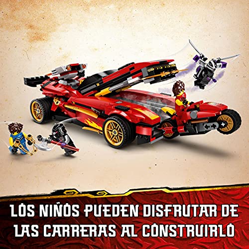 LEGO 71737 Ninjago Legacy 71737 Deportivo Ninja X-1, Coche y Moto de Juguete con Mini Figura Dorada de Cole