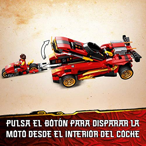 LEGO 71737 Ninjago Legacy 71737 Deportivo Ninja X-1, Coche y Moto de Juguete con Mini Figura Dorada de Cole