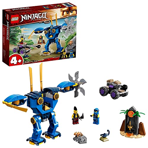 LEGO 71740 Ninjago Robot Eléctrico de Jay Juguete de construcción con Mini Figuritas y Coche de Ninja para Niños de +4 años