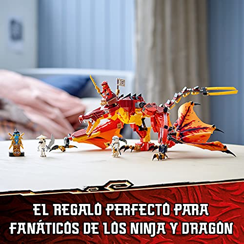 LEGO 71753 Ninjago Ataque del Dragón de Fuego, Juguete de los Ninjas para Niños a Partir de 8 Años