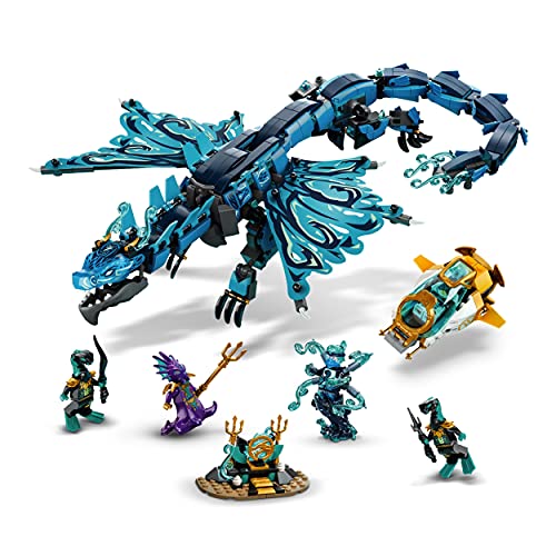 LEGO 71754 Ninjago Dragón de Agua, Juguete de Construcción de los Ninja con 5 Mini Figuras para Niños +9 Años