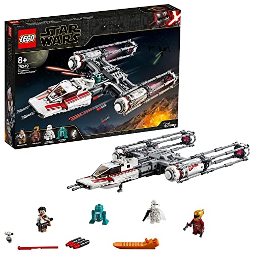 LEGO 75249 Star Wars Caza Estelar ala-Y de la Resistencia, Juguete de Construcción para niños +8 años con Mini Figuras