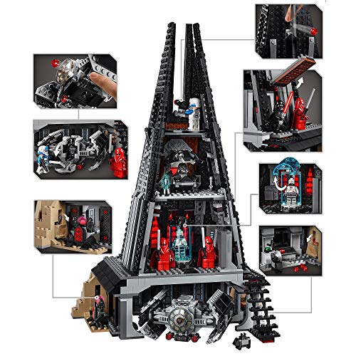 LEGO 75251 Star Wars Castillo de Darth Vader, Juguete de construcción con 5 Figuritas, Castillo y Nave Espacial Caza Tie