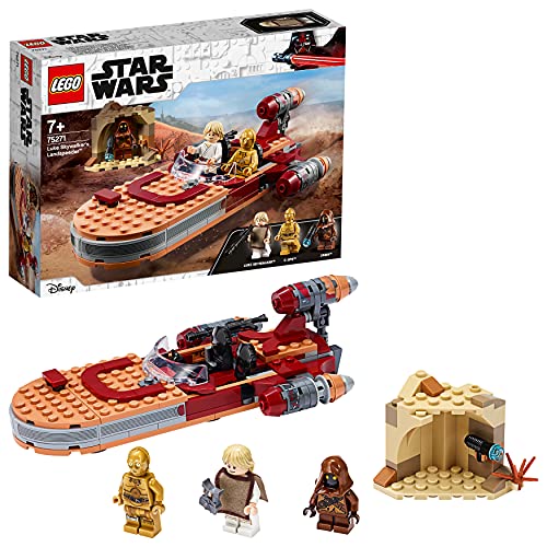 LEGO 75271 Star Wars Speeder Terrestre de Luke Skywalker, Set de Construcción para Niños +7 años con 3 Mini Figuras