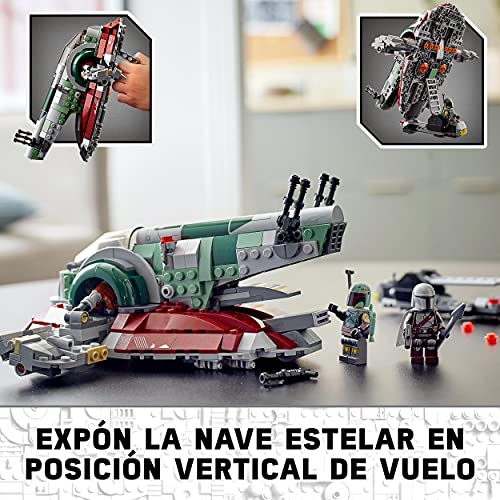 LEGO 75312 Star Wars Nave Estelar de Boba Fett, Juguete de Construcción para Niños a Partir de 9 Años, Modelo Mandalorian con 2 Minifiguras