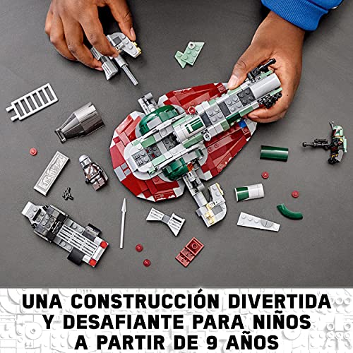 LEGO 75312 Star Wars Nave Estelar de Boba Fett, Juguete de Construcción para Niños a Partir de 9 Años, Modelo Mandalorian con 2 Minifiguras