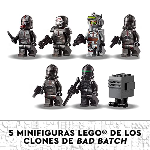 LEGO 75314 Star Wars The Bad Batch: Lanzadera de Ataque, Juguete de Construcción a Partir de 9 Años con 5 Mini Figuras de Clones y un Droide Gonk