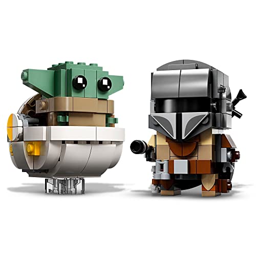 LEGO 75317 Star Wars Brick Headz El Mandaloriano y el Niño, Juguete de Construcción para Niños y Niñas +10 años