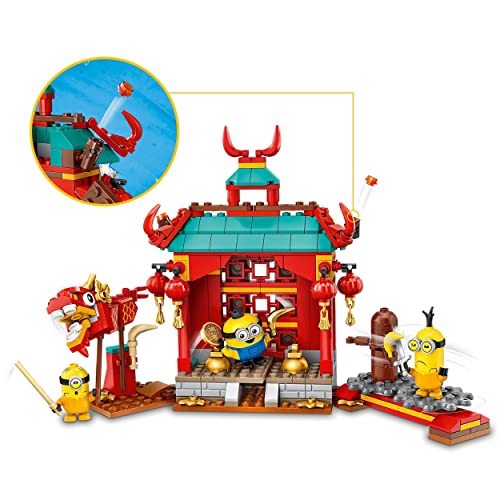 LEGO 75550 Minions El Origen de GRU, Duelo de Kung-fu de los Minions, Templo de Juguete para Construir con Mini Figuras