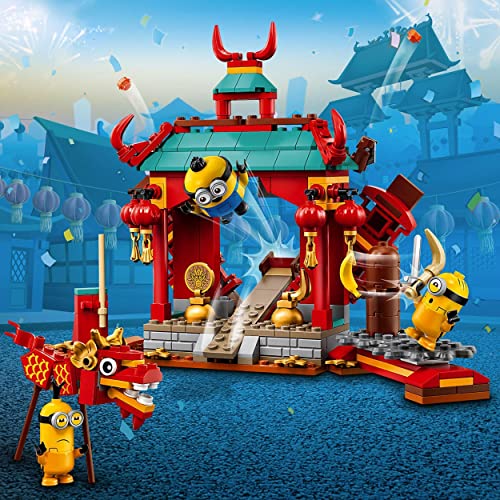 LEGO 75550 Minions El Origen de GRU, Duelo de Kung-fu de los Minions, Templo de Juguete para Construir con Mini Figuras