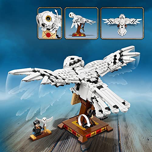 LEGO 75979 Harry Potter Hedwig Juguete de Construcción de Lechuza con Alas Móviles Modelo de Exhibición Coleccionable