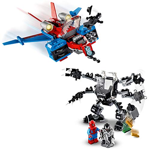 LEGO 76150 Super Heroes Jet Arácnido vs. Armadura Robótica de Venom Juguete de Construcción