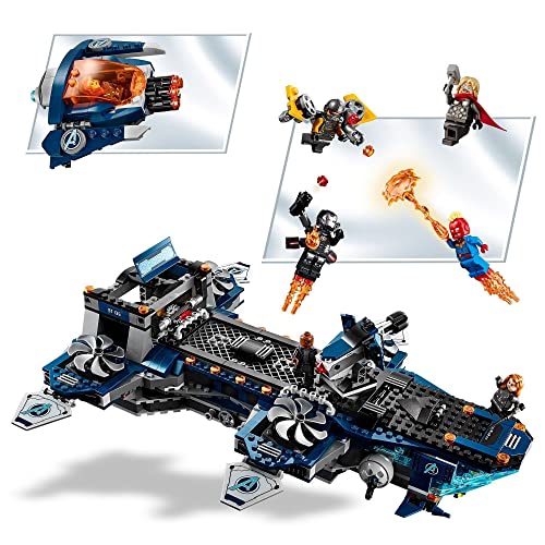 LEGO 76153 Super Heroes CLAS Avengers Helitransporte de los Vengadores, Set de Construcción con Iron Man, Thor y Capitana Marvel