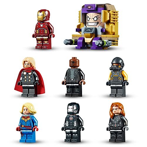 LEGO 76153 Super Heroes CLAS Avengers Helitransporte de los Vengadores, Set de Construcción con Iron Man, Thor y Capitana Marvel