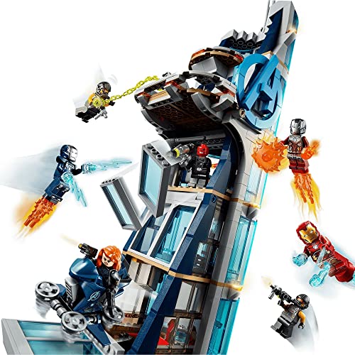 LEGO 76166 Marvel Super Heroes Batalla en la Torre de los Vengadores Set con Iron Man, Juguete de Construcción para Niños 8+ años