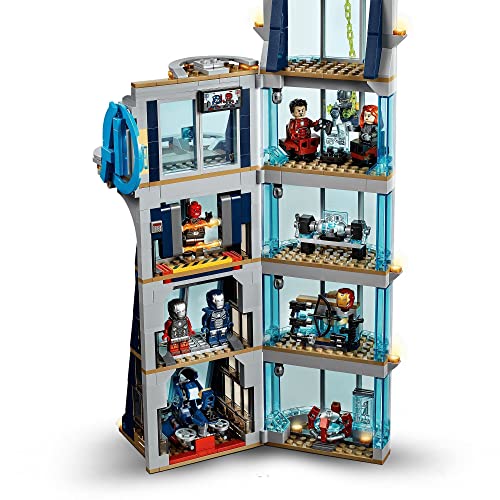 LEGO 76166 Marvel Super Heroes Batalla en la Torre de los Vengadores Set con Iron Man, Juguete de Construcción para Niños 8+ años